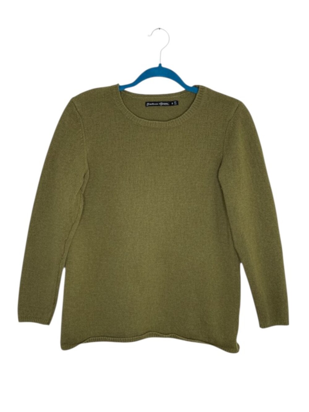 Gudrun Sjoden Wool Crewneck Sweater Knit Top Womens Olive Green S
